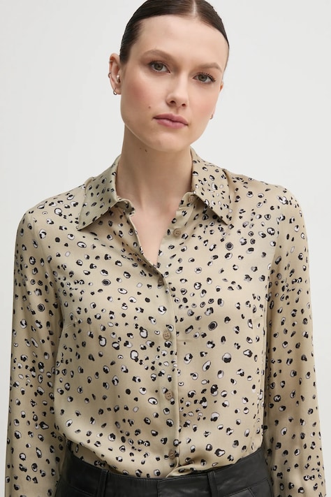 Sisley camicia donna colore verde  5PHVLQFF7