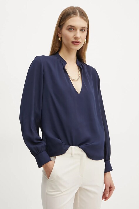 Blúzka Marciano Guess GRETA dámska, tmavomodrá farba, jednofarebná, 5RGH05 7142A