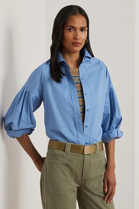 Lauren Ralph Lauren camasa din bumbac femei, cu guler clasic, regular, 200963847