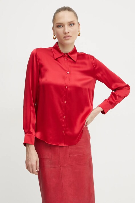 Svilena srajca MAX&Co. rdeča barva, 2516111061200