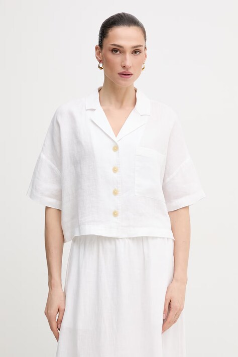 Dkny koszula damska kolor biały regular z kołnierzykiem klasycznym P3KACRX8