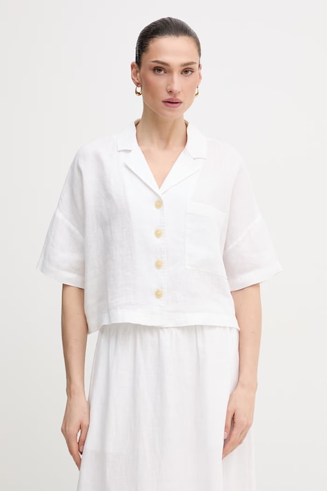 Dkny koszula damska kolor biały regular z kołnierzykiem klasycznym P3KACRX8