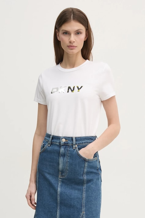 Dkny t-shirt donna colore bianco P4KHAWNA