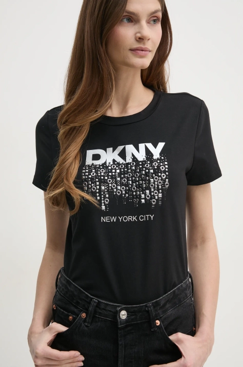 Dkny tricou femei, culoarea negru, P4JHLWNA