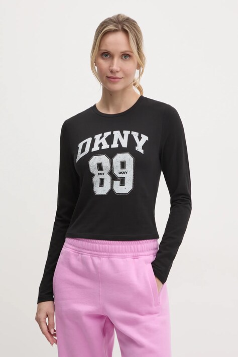 Dkny longsleeve femei, culoarea negru, DP4T9979