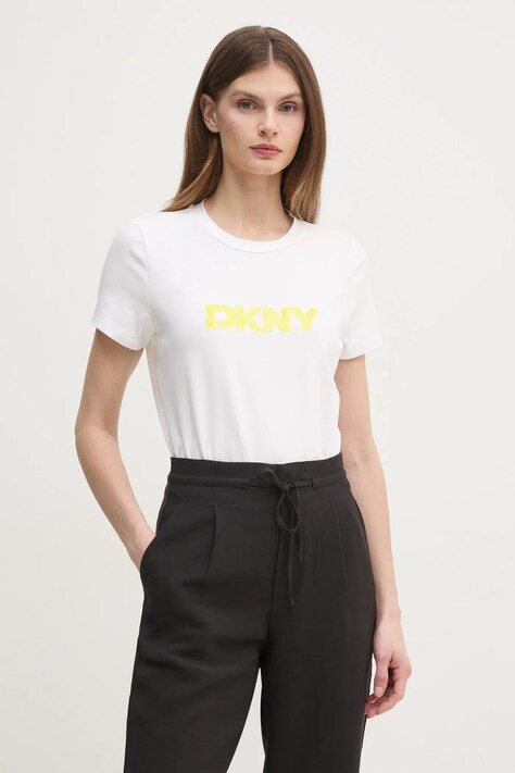 Dkny tricou femei, culoarea alb, P4KHCWNA