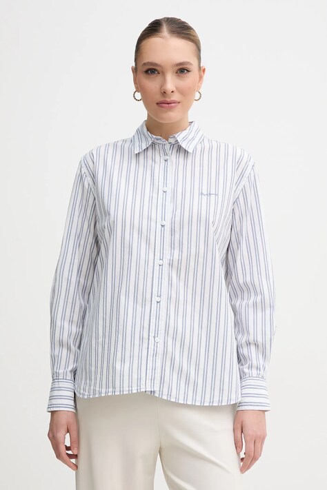 Pepe Jeans camasa din bumbac CLEVER femei, cu guler clasic, regular, PL305002