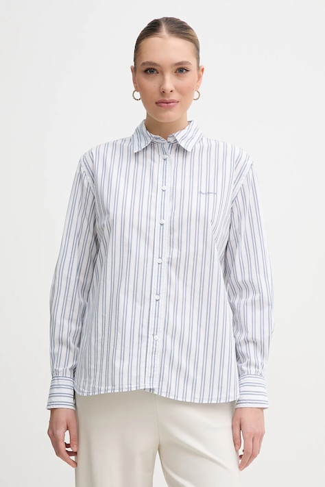Βαμβακερό πουκάμισο Pepe Jeans CLEVER χρώμα: μπλε, PL305002