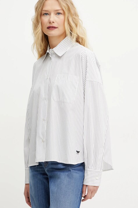 Bavlněná košile Weekend Max Mara bílá barva, relaxed, s klasickým límcem, 2515111071600