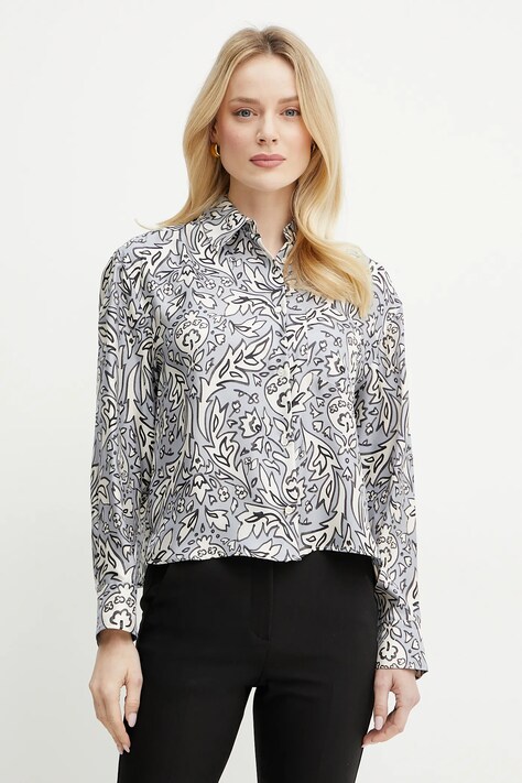 Weekend Max Mara camasa de matase femei, cu guler clasic, regular, 2515111131600