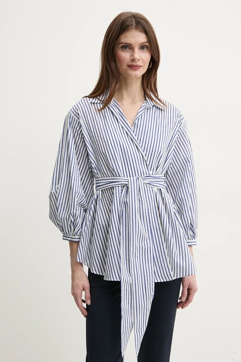 Weekend Max Mara camasa din amestec de matase femei, culoarea violet, cu guler clasic, relaxed, 2515111142600