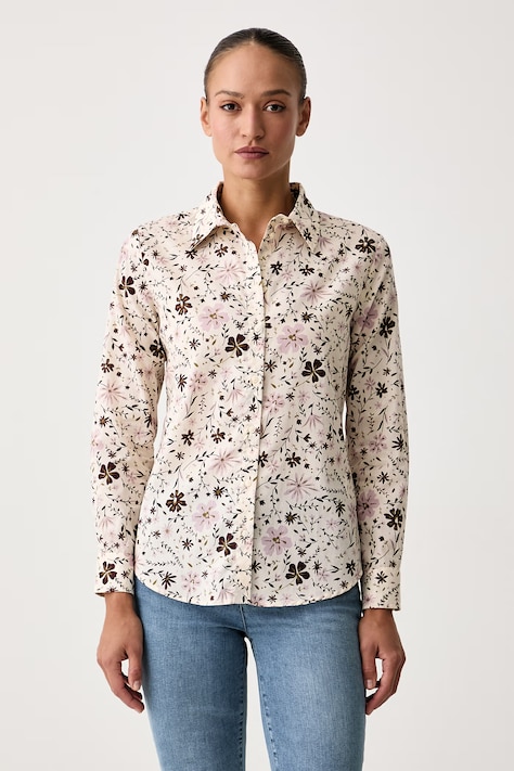 United Colors of Benetton Koszula damska bawełniana beżowa paisley 5Q6SDQ0AY
