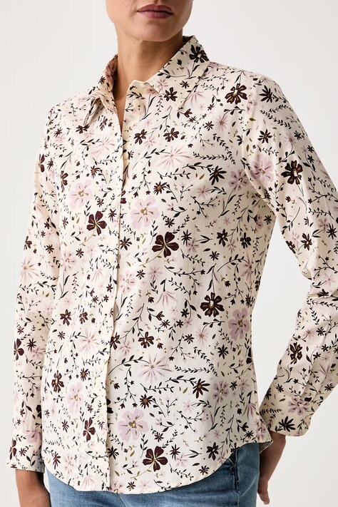 United Colors of Benetton Koszula damska bawełniana beżowa paisley 5Q6SDQ0AY