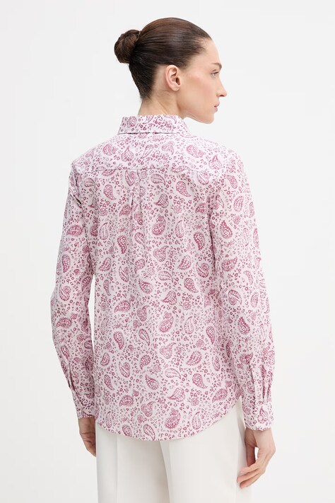 United Colors of Benetton koszula damska kolor różowy regular z kołnierzykiem klasycznym 5Q6SDQ0AY