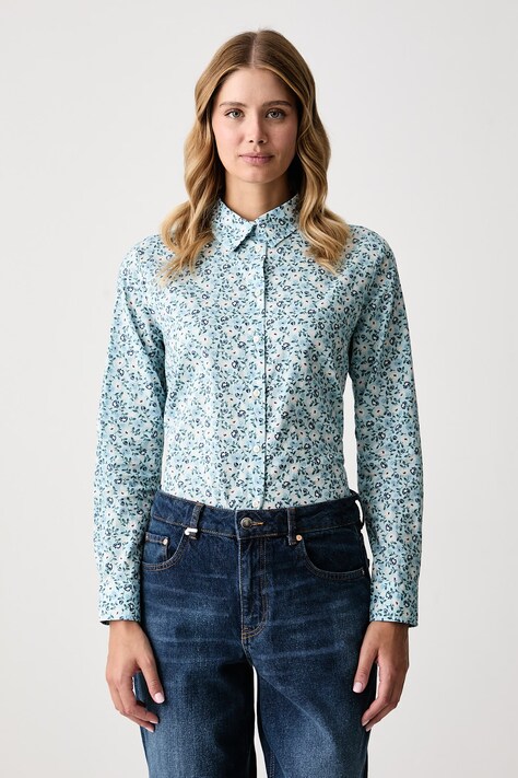 United Colors of Benetton Koszula damska bawełniana niebieska paisley 5Q6SDQ0AY