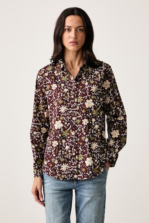 United Colors of Benetton Košile dámská bavlněná hnědá paisley 5Q6SDQ0AY