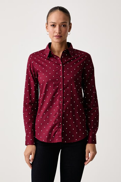 United Colors of Benetton Koszula damska bawełniana bordowa paisley 5Q6SDQ0AY