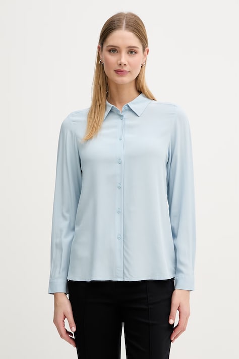 United Colors of Benetton koszula damska z wiskozy niebieska gładka 5WPWDQ0B0