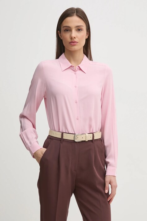 United Colors of Benetton camasa femei, culoarea roz, cu guler clasic, regular, 5WPWDQ0B0