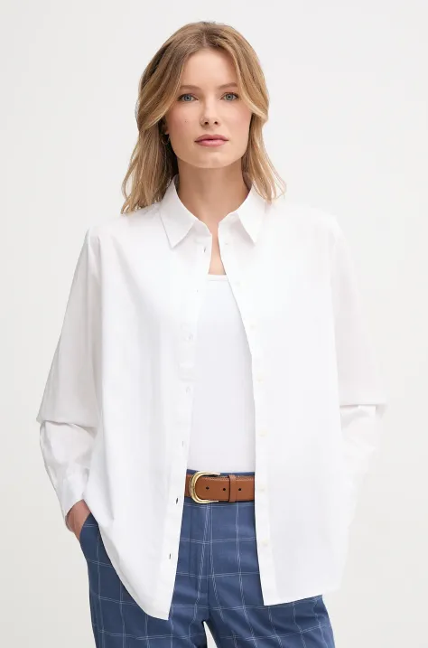 Bavlnená košeľa United Colors of Benetton biela farba, regular, s klasickým golierom, 5HAXDQ0AX