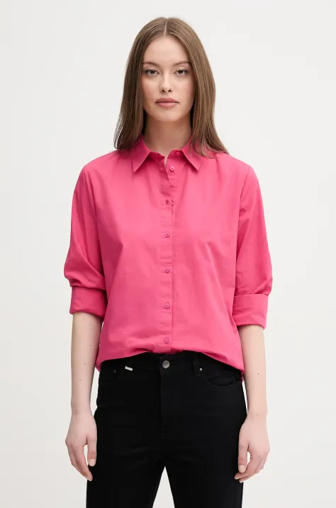 United Colors of Benetton camicia in cotone colore rosa  5HAXDQ0AX