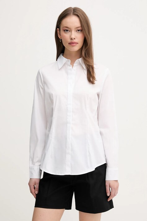 United Colors of Benetton cămașă culoarea alb, cu guler clasic, regular, 54KXDQ03B