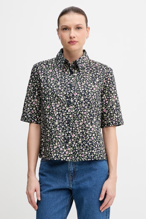 United Colors of Benetton cămașă pentru femei, din bumbac verde 5Q6SDQ07O