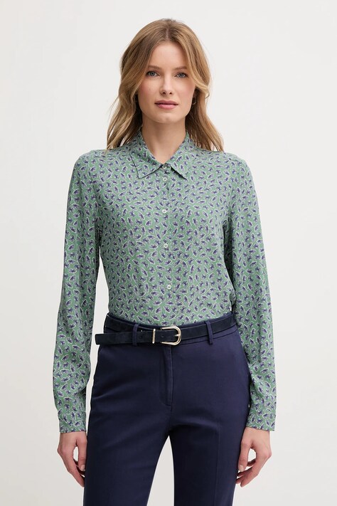 Рубашка United Colors of Benetton цвет зелёный regular классический воротник 5T17DQ0AZ