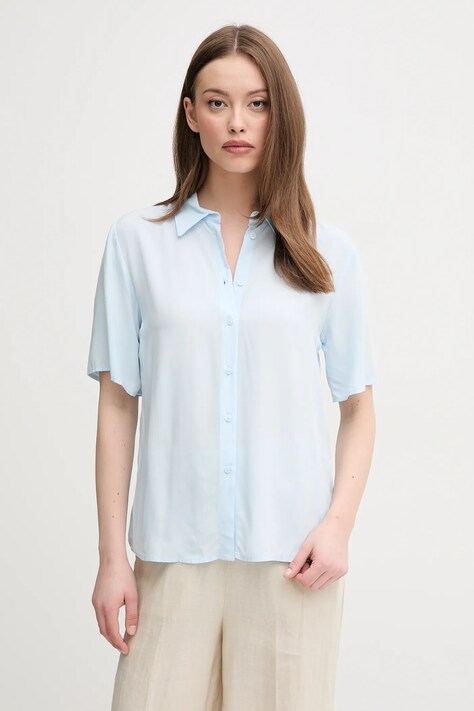 United Colors of Benetton camicia donna colore blu  5WPWDQ0B1
