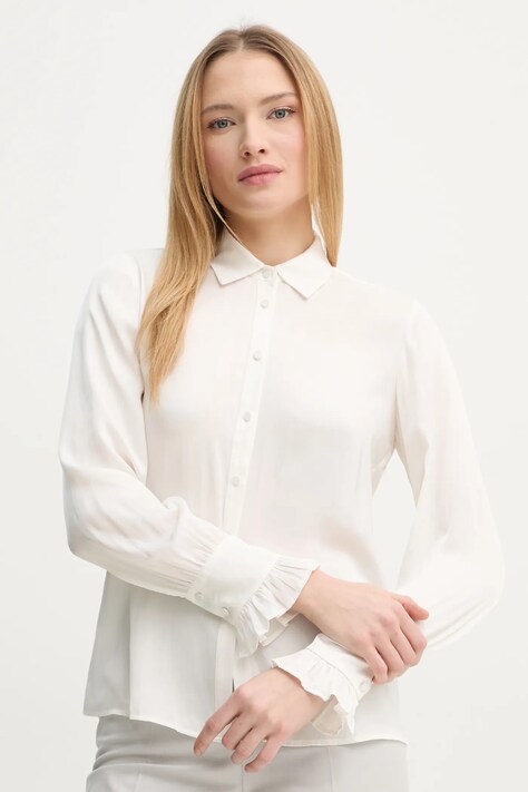 ZADIG&VOLTAIRE camasa femei, culoarea bej, cu guler clasic, regular, WWSH02226