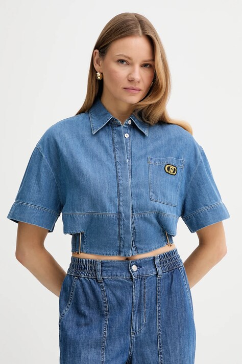 Liu Jo cămașă din denim cu guler clasic, regular, UA5239 D4851