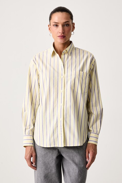 Levi's Koszula damska bawełniana HARLIE NEW BF SHIRT beżowa w paski 001HM