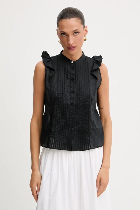 BOSS Orange cămașă din bumbac culoarea negru, regular, 50540421