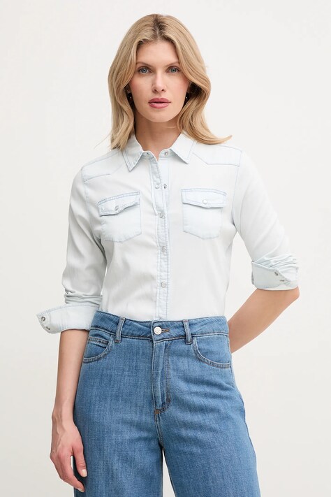Рубашка Guess RILEY женская regular классический воротник W2GH75 D4NA0