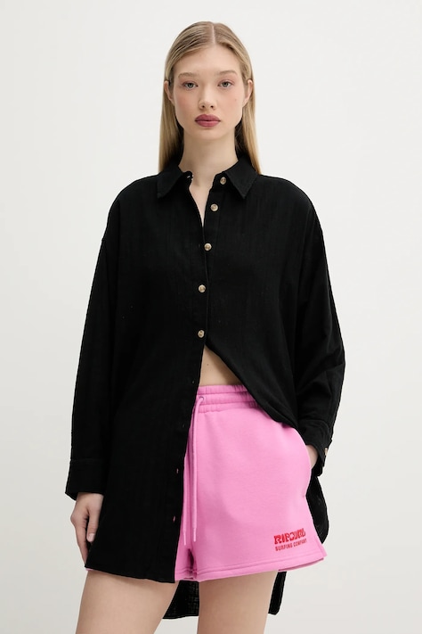 Superdry cămașă din bumbac culoarea negru, cu guler clasic, regular, W4010470A-02A