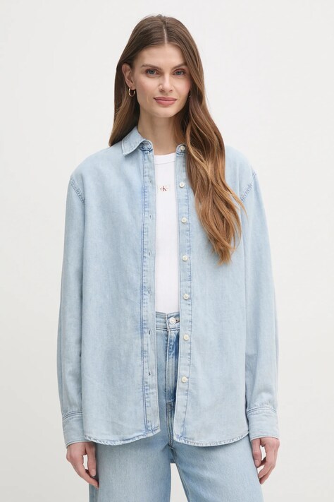 Джинсова сорочка Calvin Klein жіноча regular класичний комір K20K208414