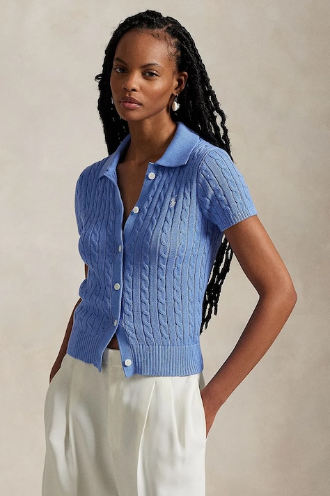 Polo Ralph Lauren cămașă din bumbac femei, cu guler clasic, slim, 211963486