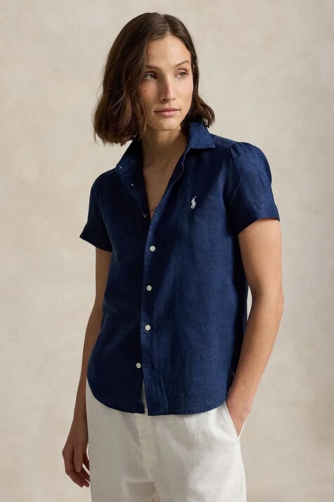 Polo Ralph Lauren сорочка жіноча лляна темно-синя 211973366