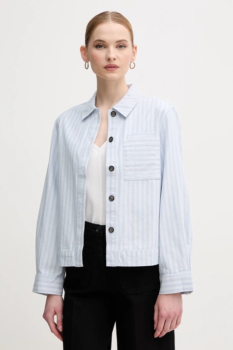 Хлопковая рубашка Barbour June женская relaxed классический воротник LOS0070BL23