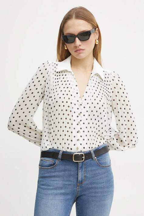 Morgan camasa CPOIS femei, culoarea alb, cu guler clasic, regular, CPOIS