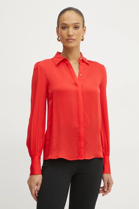 Srajca s primesjo svile Fracomina ženska, rdeča barva, FR25ST6021W77401