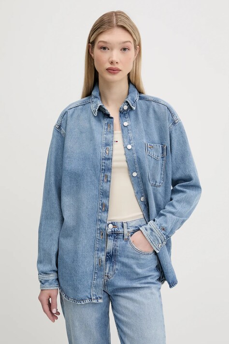 Джинсова сорочка Tommy Jeans relaxed класичний комір DW0DW20365