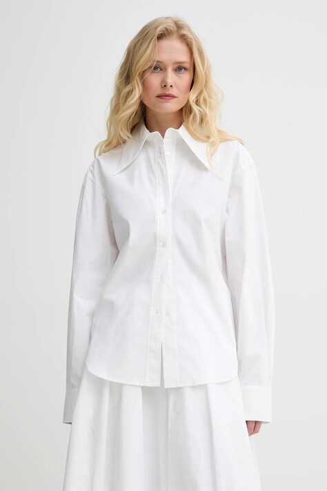 Бавовняна сорочка Herskind Dara жіноча колір білий regular класичний комір 5558202