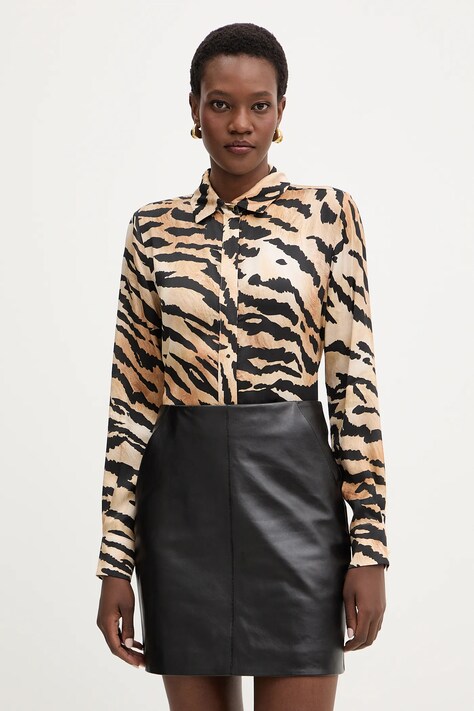 Marciano Guess koszula MELISSA damska kolor brązowy regular z kołnierzykiem klasycznym 5GGH32 7298A