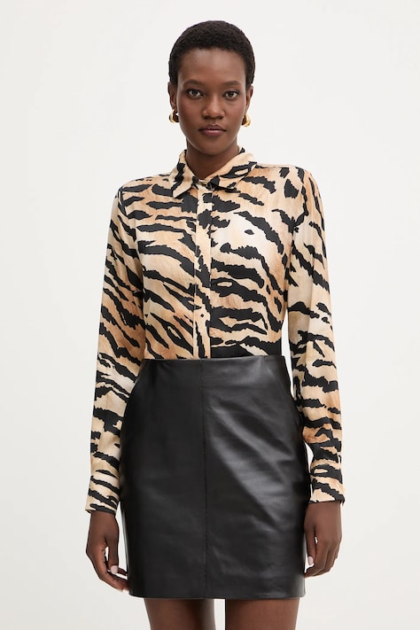 Marciano Guess koszula MELISSA damska kolor brązowy regular z kołnierzykiem klasycznym 5GGH32 7298A