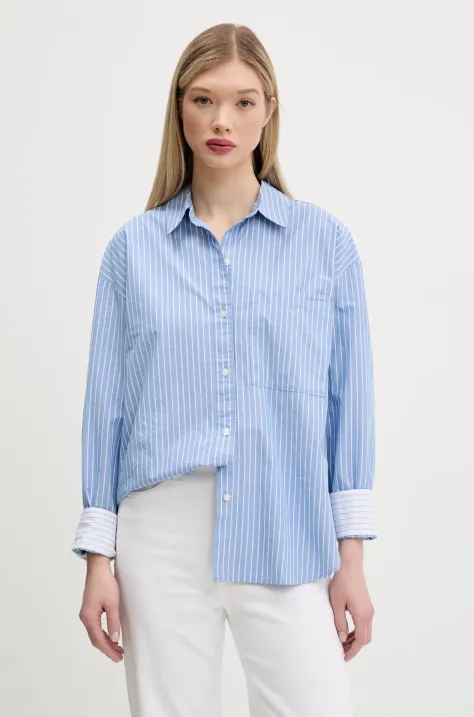 Abercrombie & Fitch koszula bawełniana damska kolor niebieski relaxed z kołnierzykiem klasycznym KI140-5059