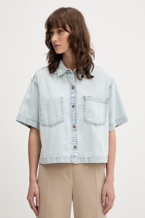 Джинсова сорочка Guess Jeans relaxed класичний комір W5GH0F D5M83