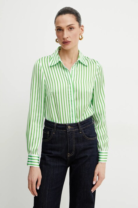 Morgan camasa CHICHI femei, culoarea verde, cu guler clasic, regular, CHICHI