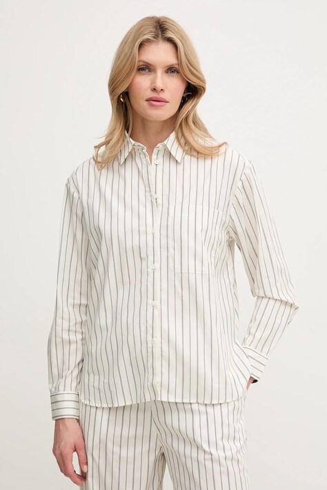 MAX&Co. cămașă din bumbac femei, culoarea alb, cu guler clasic, regular, 2516111054200