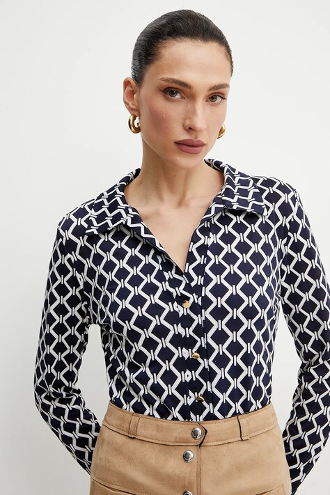 Morgan bluza TGEOM femei, culoarea albastru marin, modelator, TGEOM